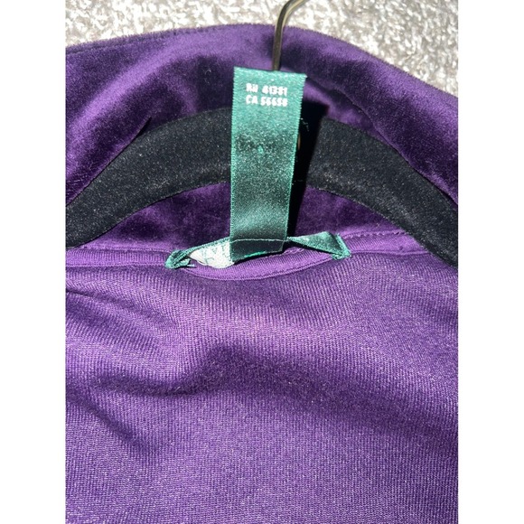 VTG Ralph Lauren Hoodie Zip Velour   Purple L active/athleisure comfy - Picture 5 of 6